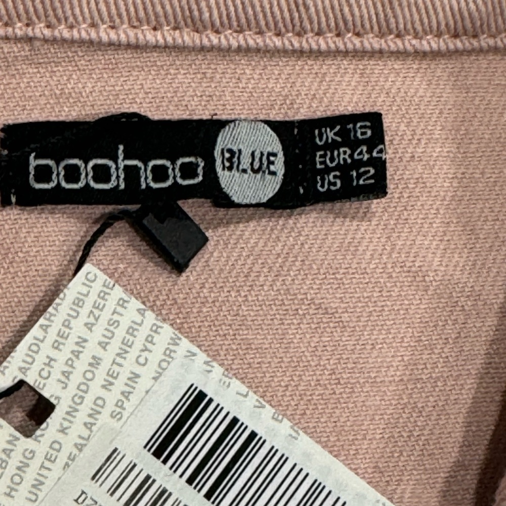 Boohoo Women’s Mixed Corduroy Pink Denim Jacket NWT Size 12 - Picture 10 of 11